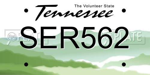 SER562 Tennessee License Plate