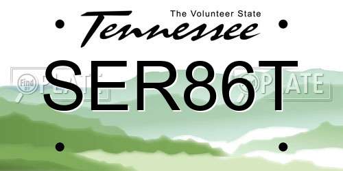 SER86T Tennessee License Plate