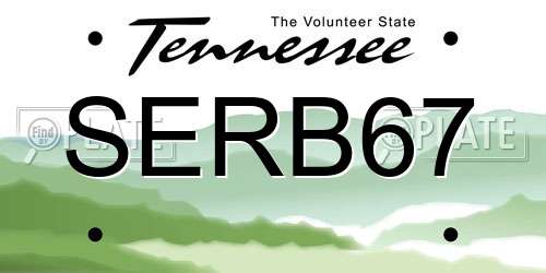 SERB67 Tennessee License Plate