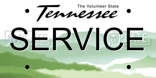 SERVICE Tennessee License Plate