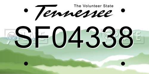 SF04338 Tennessee License Plate