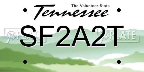 SF2A2T Tennessee License Plate
