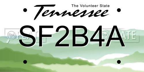 SF2B4A Tennessee License Plate