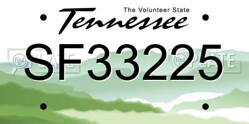 SF33225 Tennessee License Plate