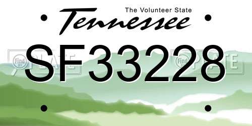SF33228 Tennessee License Plate