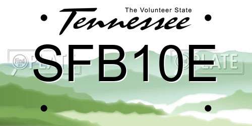 SFB10E Tennessee License Plate