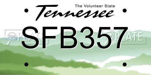 SFB357 Tennessee License Plate