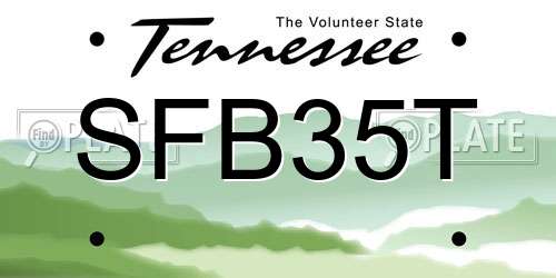 SFB35T Tennessee License Plate