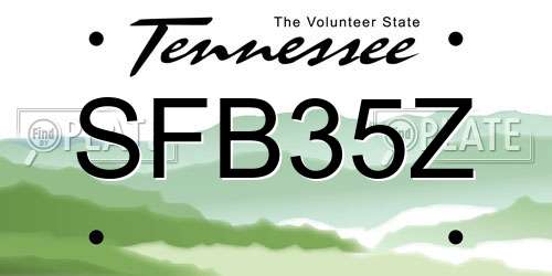 SFB35Z Tennessee License Plate