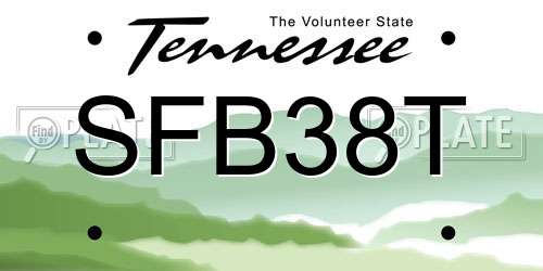 SFB38T Tennessee License Plate