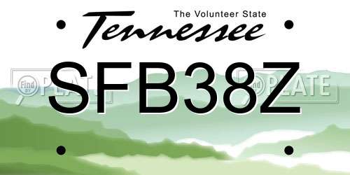 SFB38Z Tennessee License Plate
