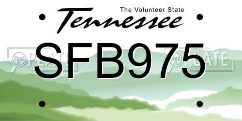 SFB975 Tennessee License Plate
