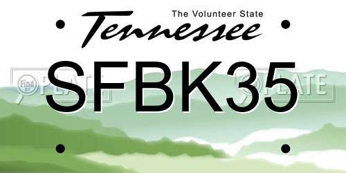 SFBK35 Tennessee License Plate