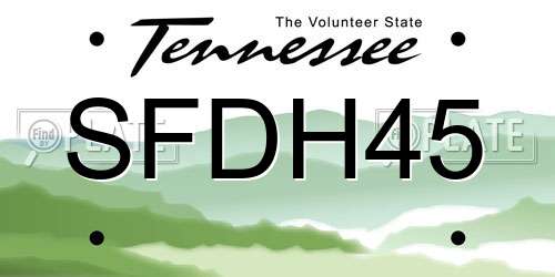 SFDH45 Tennessee License Plate