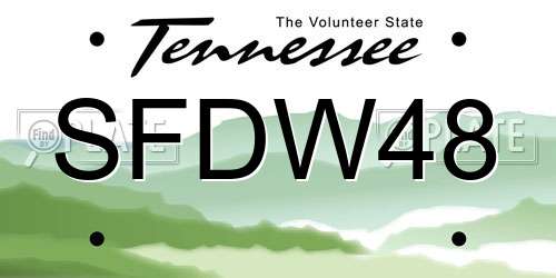 SFDW48 Tennessee License Plate