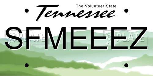 SFMEEEZ Tennessee License Plate
