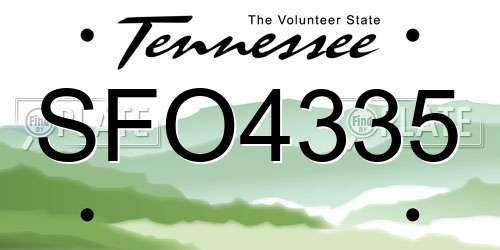 SFO4335 Tennessee License Plate