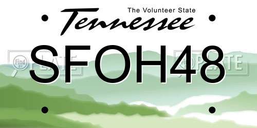 SFOH48 Tennessee License Plate
