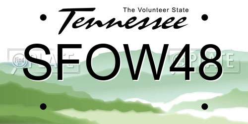 SFOW48 Tennessee License Plate