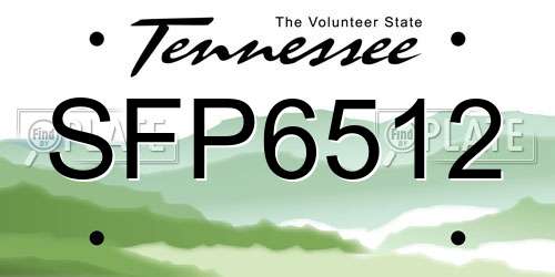 SFP6512 Tennessee License Plate
