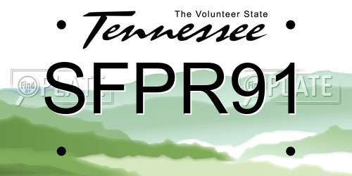SFPR91 Tennessee License Plate