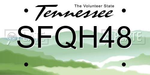 SFQH48 Tennessee License Plate
