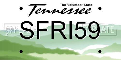 SFRI59 Tennessee License Plate