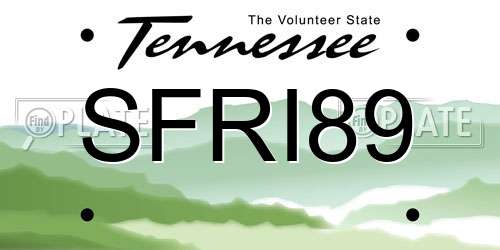 SFRI89 Tennessee License Plate