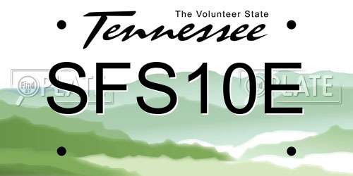 SFS10E Tennessee License Plate