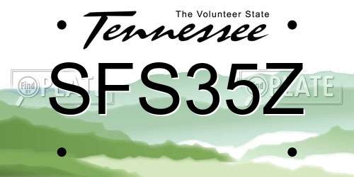 SFS35Z Tennessee License Plate