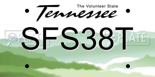 SFS38T Tennessee License Plate