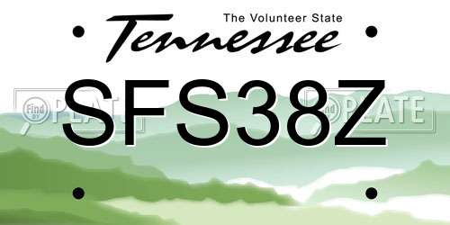 SFS38Z Tennessee License Plate