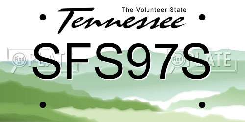 SFS97S Tennessee License Plate