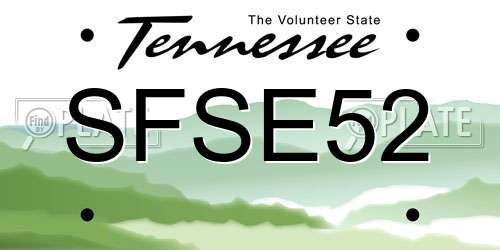 SFSE52 Tennessee License Plate