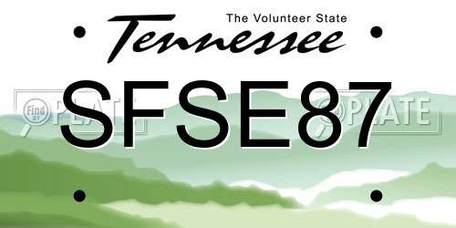 SFSE87 Tennessee License Plate