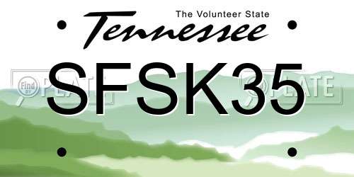 SFSK35 Tennessee License Plate