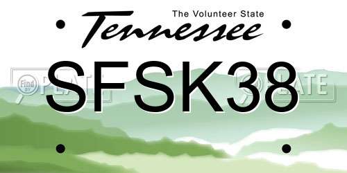 SFSK38 Tennessee License Plate