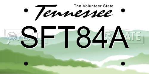 SFT84A Tennessee License Plate