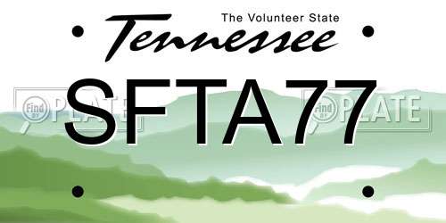 SFTA77 Tennessee License Plate