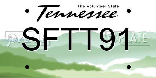 SFTT91 Tennessee License Plate