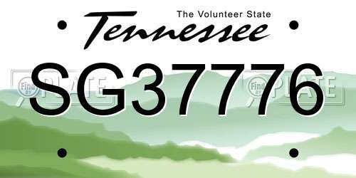 SG37776 Tennessee License Plate