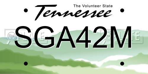 SGA42M Tennessee License Plate