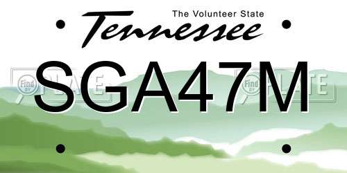 SGA47M Tennessee License Plate