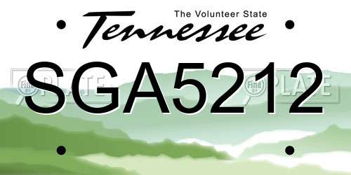 SGA5212 Tennessee License Plate