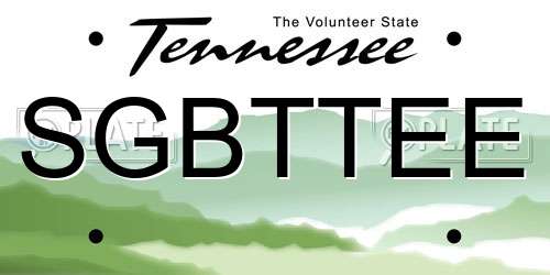 SGBTTEE Tennessee License Plate