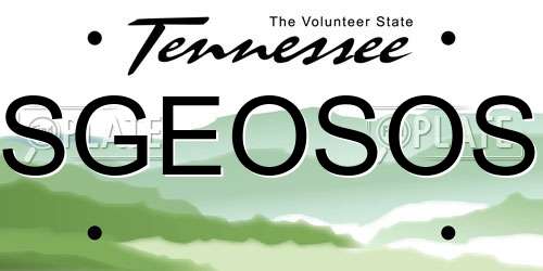 SGEOSOS Tennessee License Plate