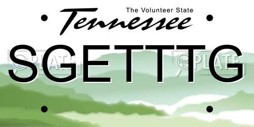 SGETTTG Tennessee License Plate
