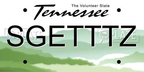 SGETTTZ Tennessee License Plate