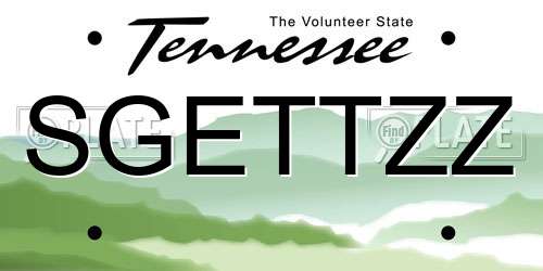 SGETTZZ Tennessee License Plate