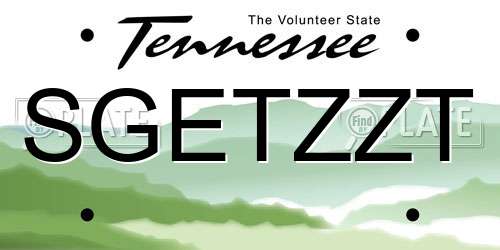 SGETZZT Tennessee License Plate
